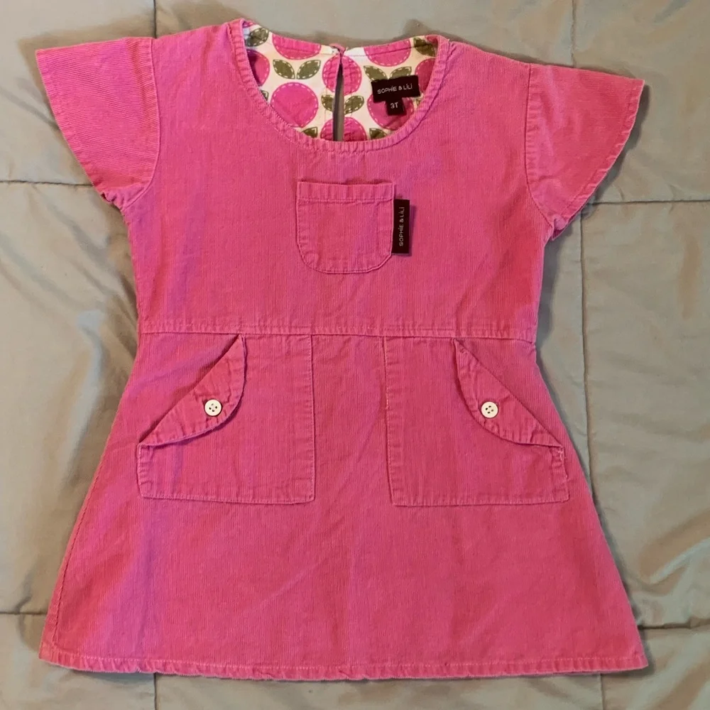 Sophie & Lili Girls 3T Pink Fine Corduroy Tunic Top Dress Toddler Boutique